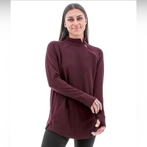 Tahari Maroon Half-Zip Pullover